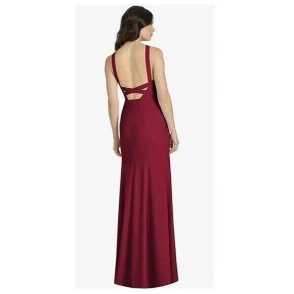 Dessy Collection Burgundy Wedding Dress - Picture 4 of 14